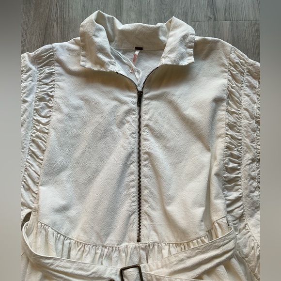 Free People Hampton Belted Ivory Mini Dress Size Medium - Picture 5 of 16